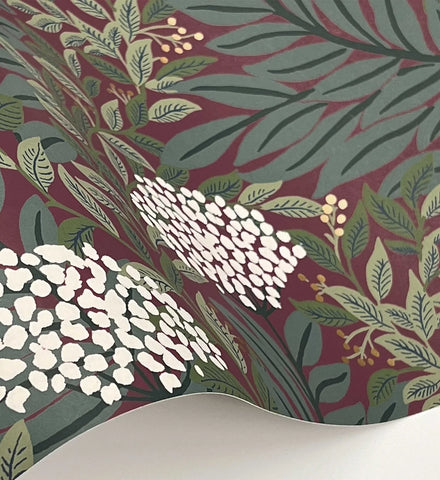 Highgrove Wallpaper - Burgundy