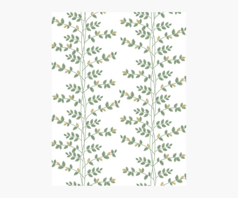 Climbing Vines Wallpaper Sample - White & Metallic Gold