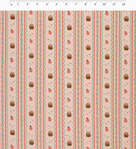Farmhouse Stripe Cotton Fabric - Pink