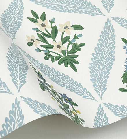 Estee Garden Wallpaper - Blue Multi