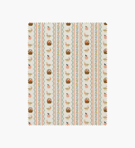 Farmhouse Stripe Cotton Fabric - Cream