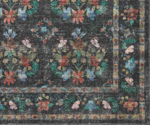 Courtyard Seville Printed Rug - Charcoal