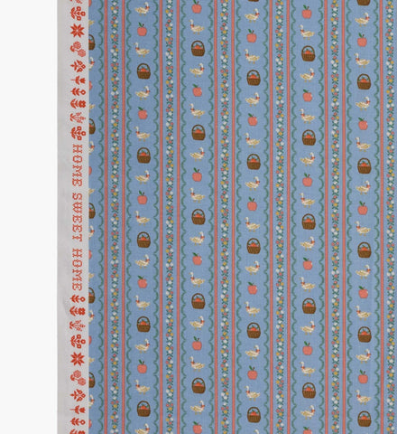 Farmhouse Stripe Cotton Fabric - Slate