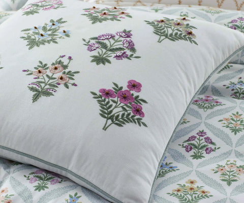 Embroidered Pillow Cover - Estee Garden