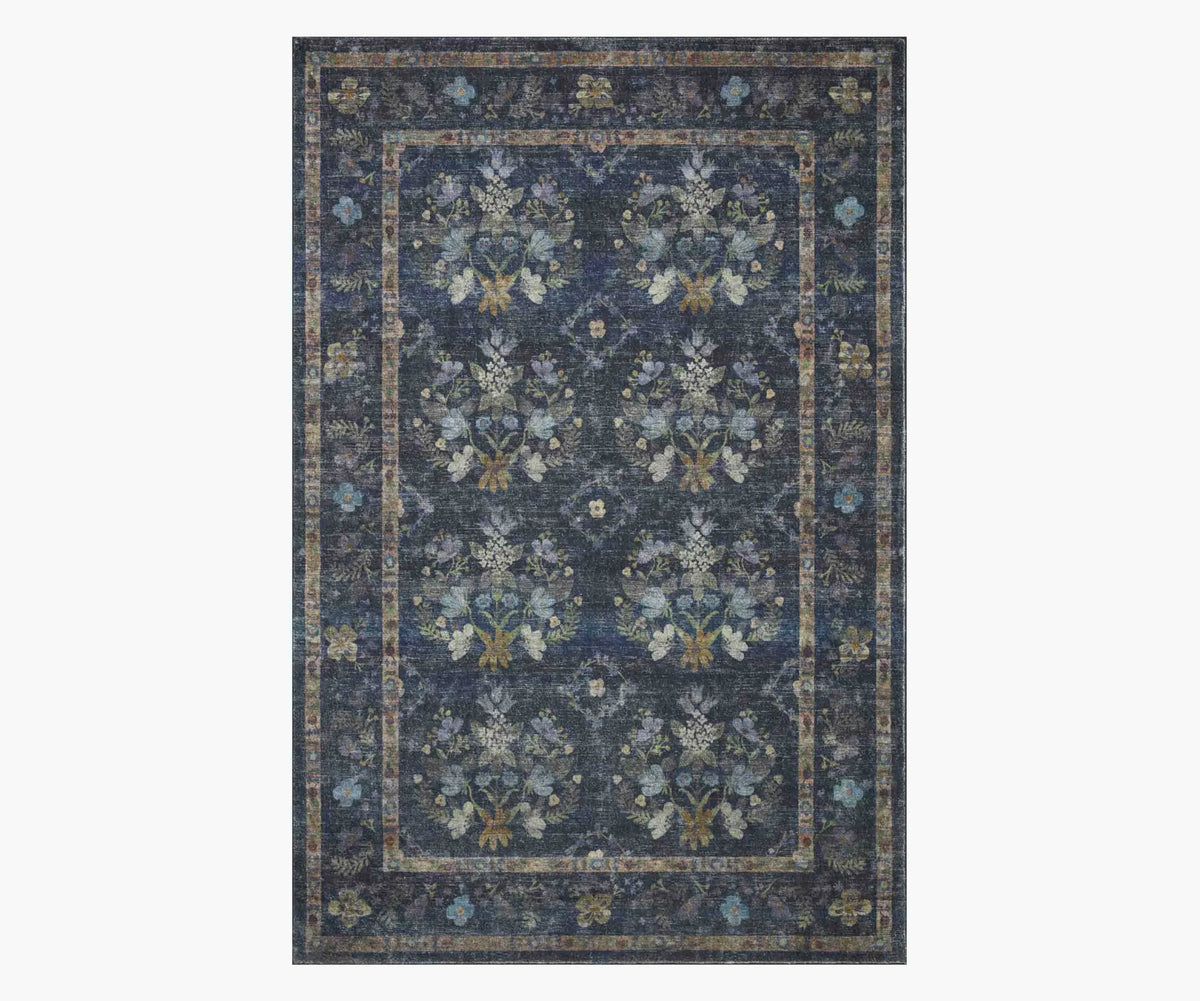 Courtyard Seville Printed Rug - Navy