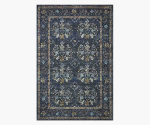 Courtyard Seville Printed Rug - Navy