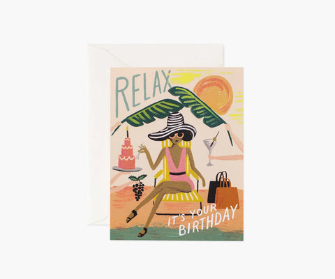 Relax Birthday Card - Single Card