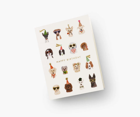 Party Pups Birthday Card - Single Card