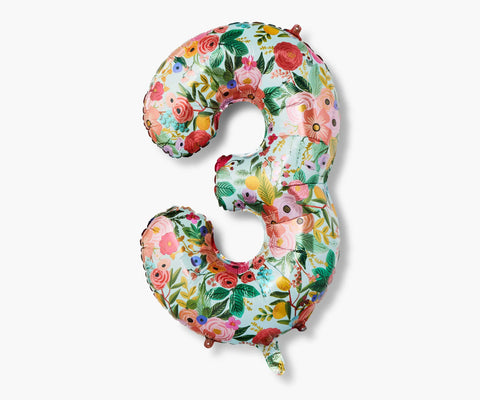Numbered Foil Balloon - Garden Party