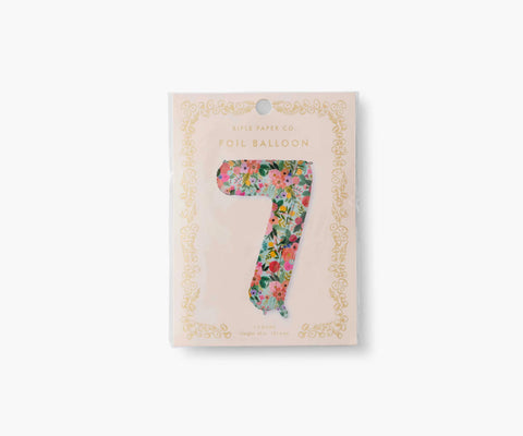 Numbered Foil Balloon - Garden Party