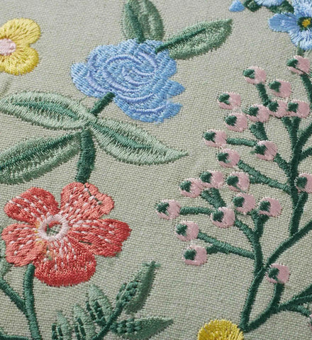 Mayfair Embroidered Pillow - Mint