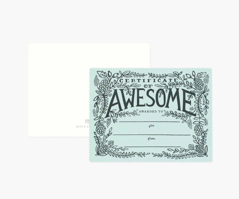 Certificate of Awesome Love & Friendship Card - Single Card