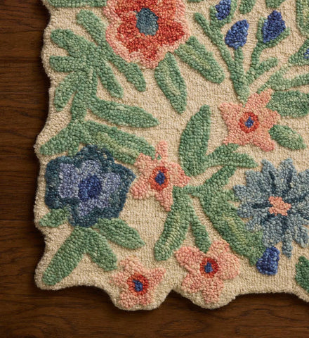 Edith Wool Hooked Rug - Ivory
