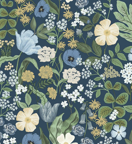 Blossom Wallpaper - Navy