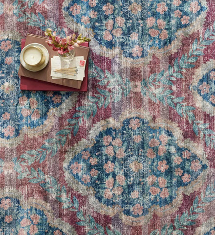 Courtyard Chateau Printed Rug - Red