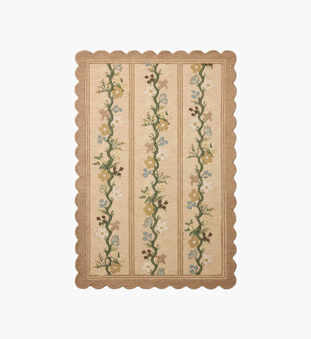 Thistle Wool Hooked Rug - Neutral