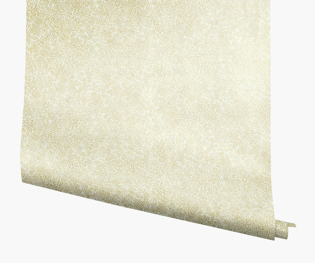 Champagne Dots Wallpaper - Metallic Gold & White