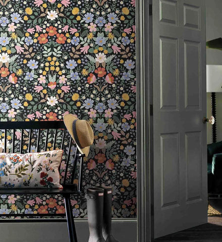 Bramble Garden Peel & Stick Wallpaper - Black