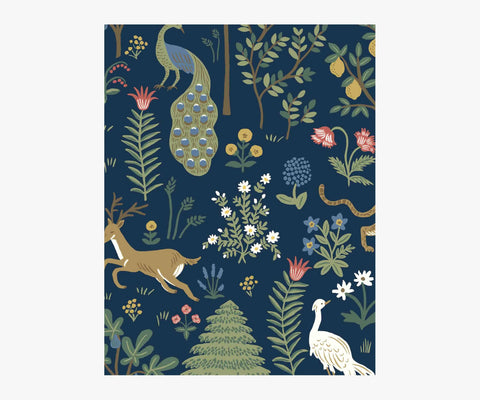 Menagerie Wallpaper Sample - Navy