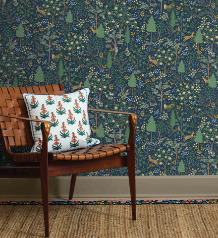 Woodland Peel & Stick Wallpaper - Navy