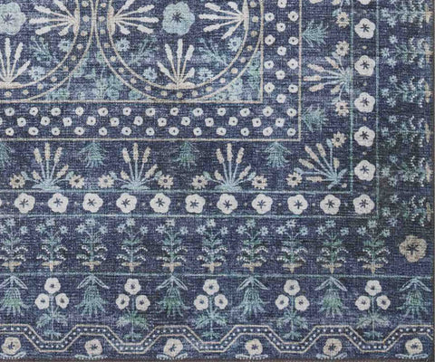 Maison Rosette Power Loomed Rug - Blue