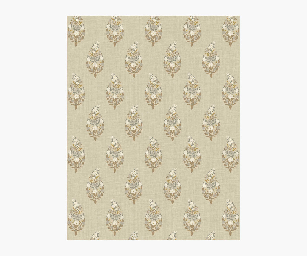 Paisley Wallpaper Sample - Linen