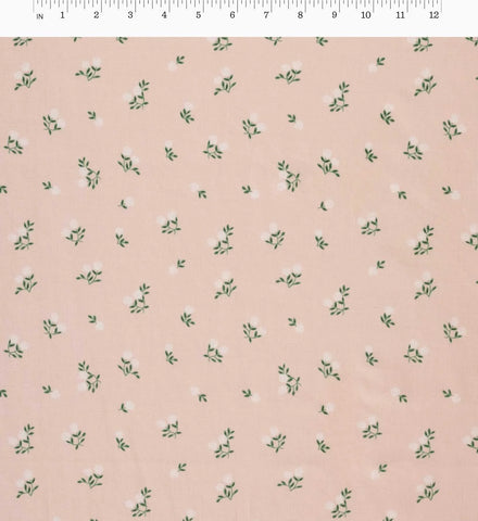 Ditsy Hydrangea Cotton Fabric - Pink