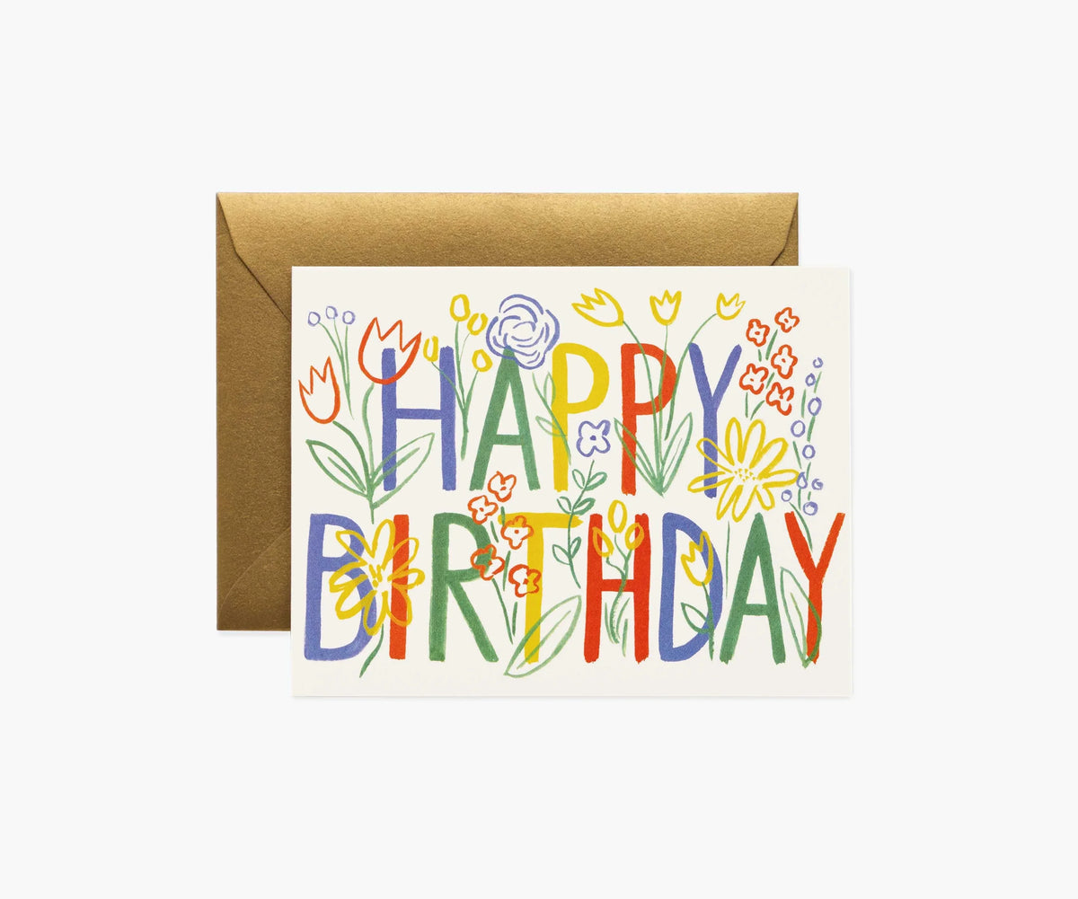 Brushstroke Birthday Card - Single Card