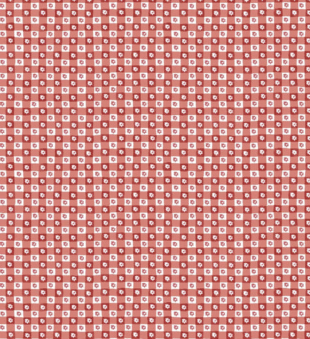 Daisy Gingham Peel & Stick Wallpaper - Red