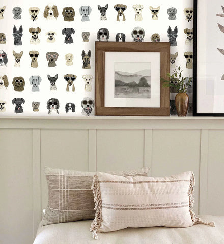 Dog Days Peel & Stick Wallpaper - Grey