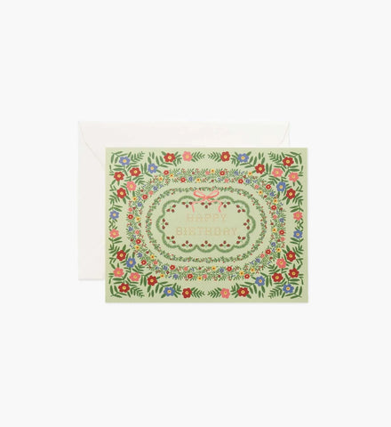 Rosette Birthday Card - Single Card