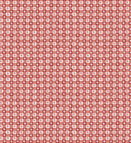 Daisy Gingham Peel & Stick Wallpaper Sample - Red