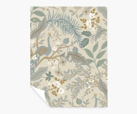 Peacock Garden Peel & Stick Wallpaper Sample - Linen