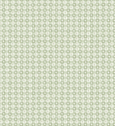 Daisy Gingham Peel & Stick Wallpaper Sample - Green