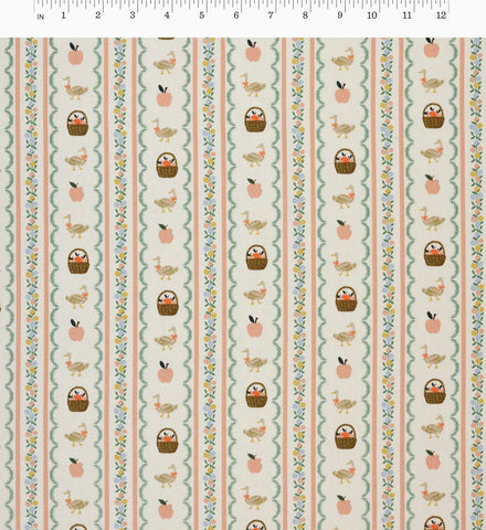 Farmhouse Stripe Canvas Fabric - Cream