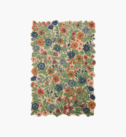Edith Wool Hooked Rug - Ivory