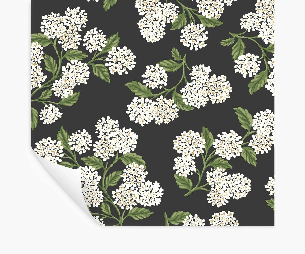 Hydrangea Peel & Stick Wallpaper - Black & White