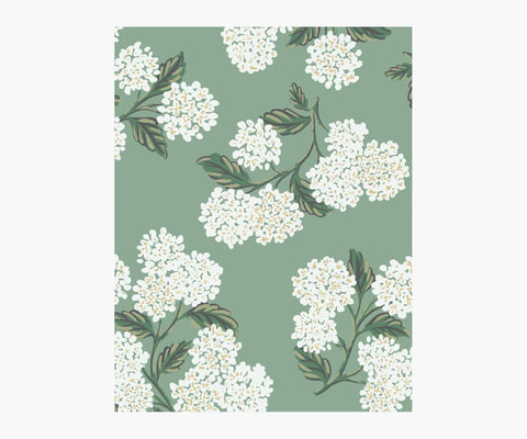 Hydrangea Wallpaper Sample - Jade