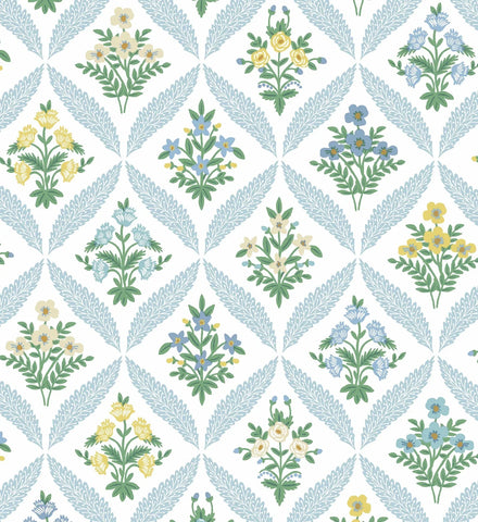Estee Garden Wallpaper - Blue Multi