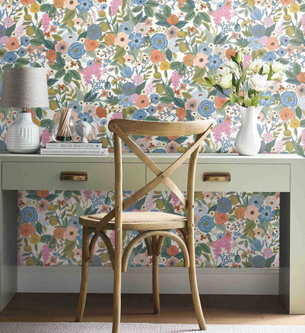 Garden Party Peel & Stick Wallpaper - Cobalt Multi
