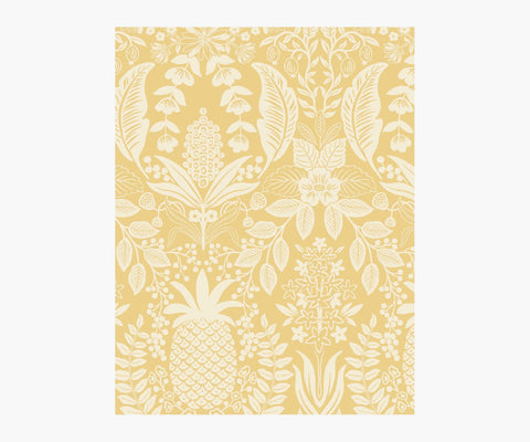 Pineapple Damask Wallpaper Sample - Yellow