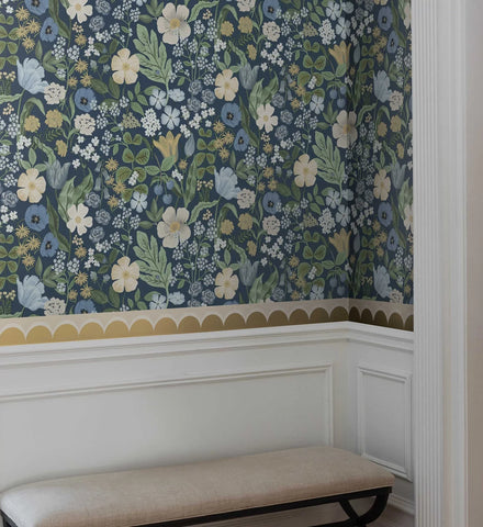 Blossom Wallpaper - Navy