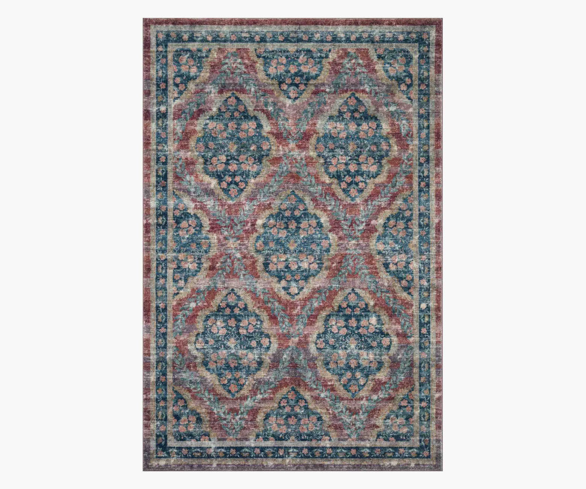 Courtyard Chateau Printed Rug - Red