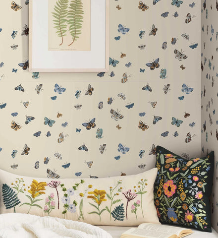 Butterfly House Wallpaper - Linen