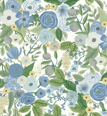 Garden Party Peel & Stick Wallpaper - Blue & Green