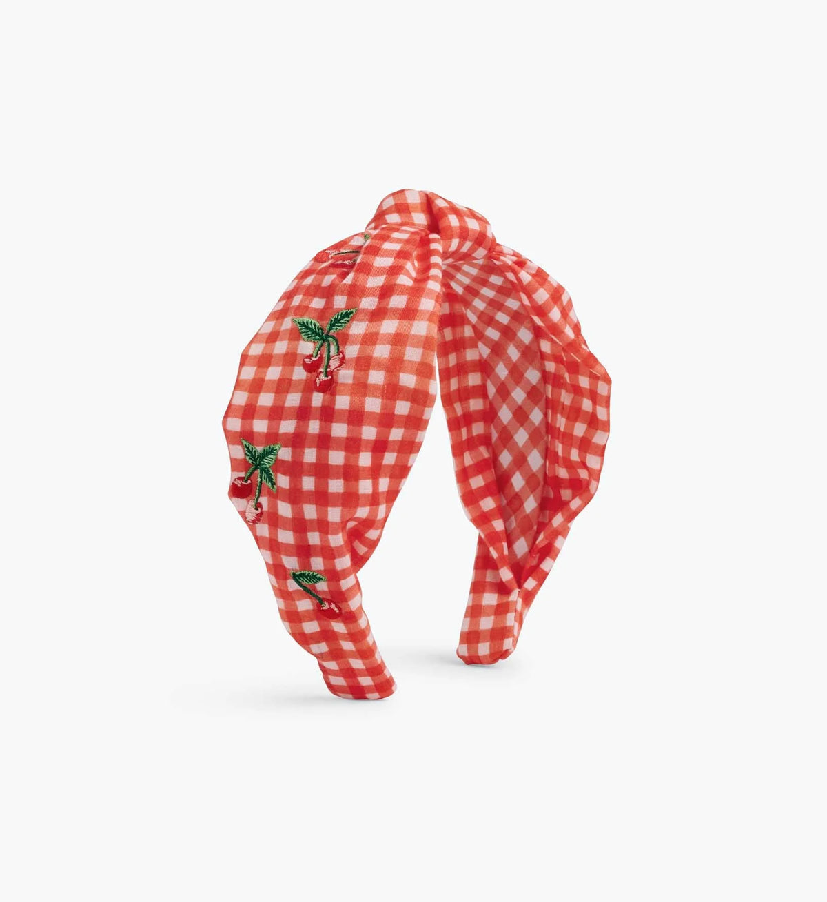 Knotted Headband - Gingham Cherries