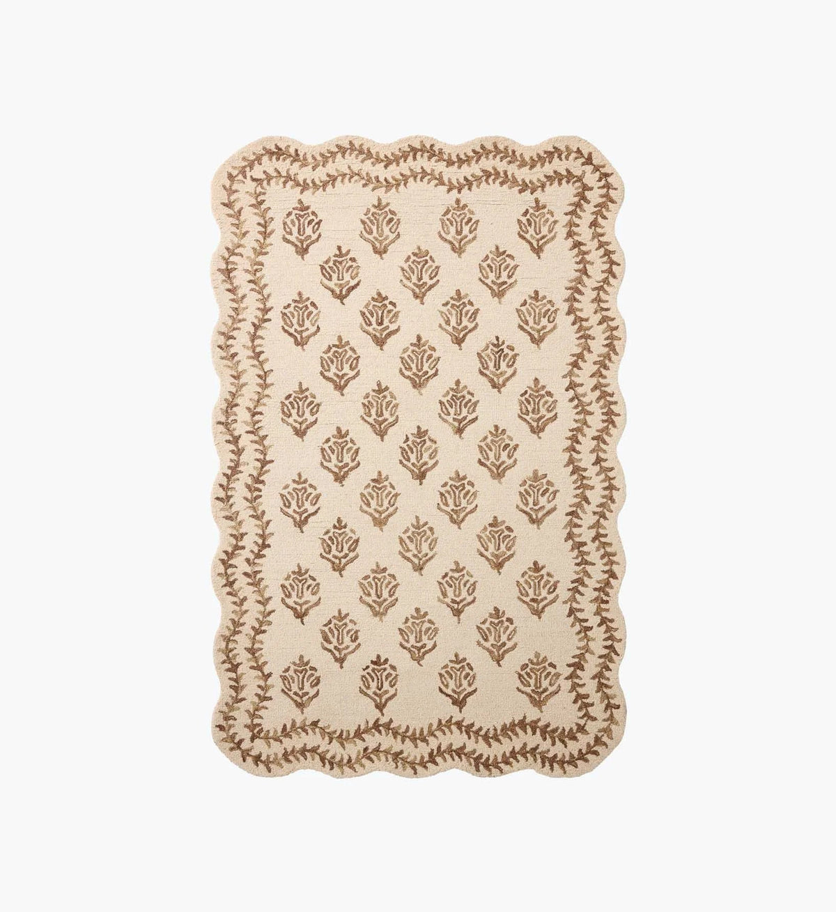 Lisette Wool Hooked Rug - Ivory & Natural