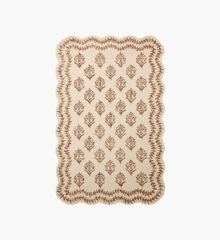 Lisette Wool Hooked Rug - Ivory & Natural