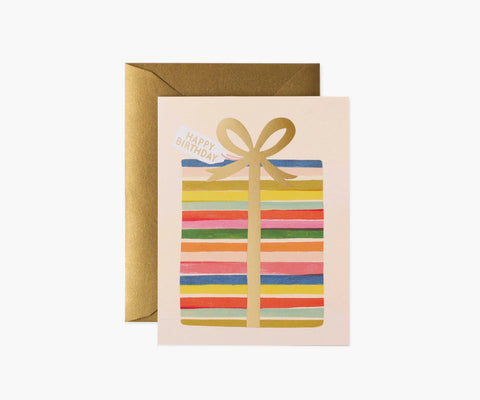 Feliz Birthday Present Birthday Card - Single Card