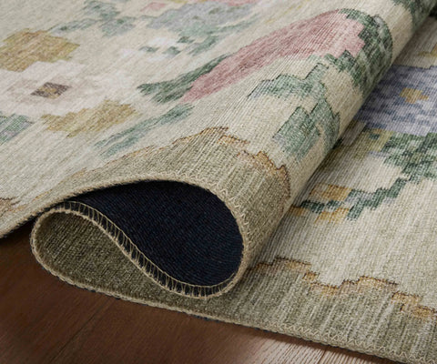 Rosa Antique Rose Power Loomed Rug - Cream